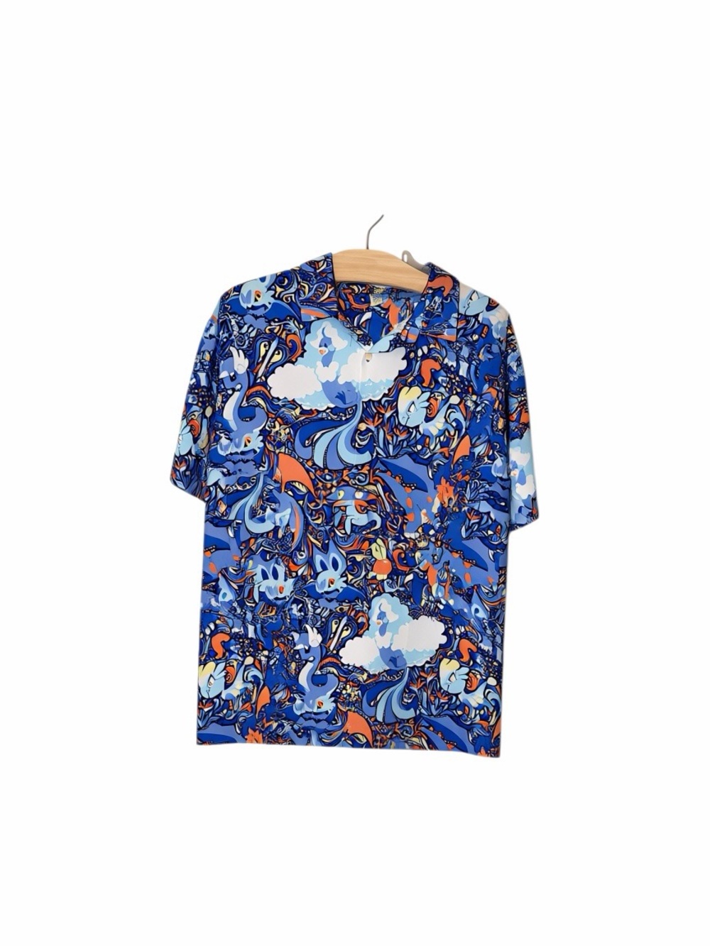 Star Salts Pokémon Clanging Scales Dragon Button Up Shirt Anime Sz XL Kawaii